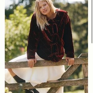 NWT The Hazel Velvet Quilted Jacket by Maeve